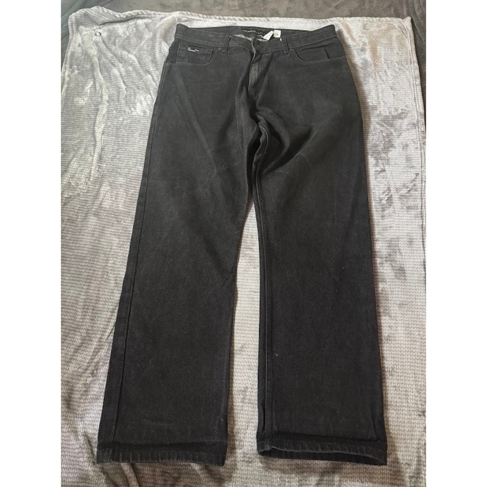 Rocawear Mens Regular Fit Black Denim Jeans Size 40X34 Hip Hop Streetwear Y2K